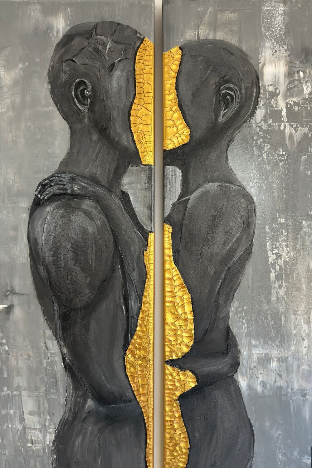 Give & Receive — AGAPE Series | Sculptural Diptych (No. 1 of 5) NIENKE VISSCHER Original painting for sale