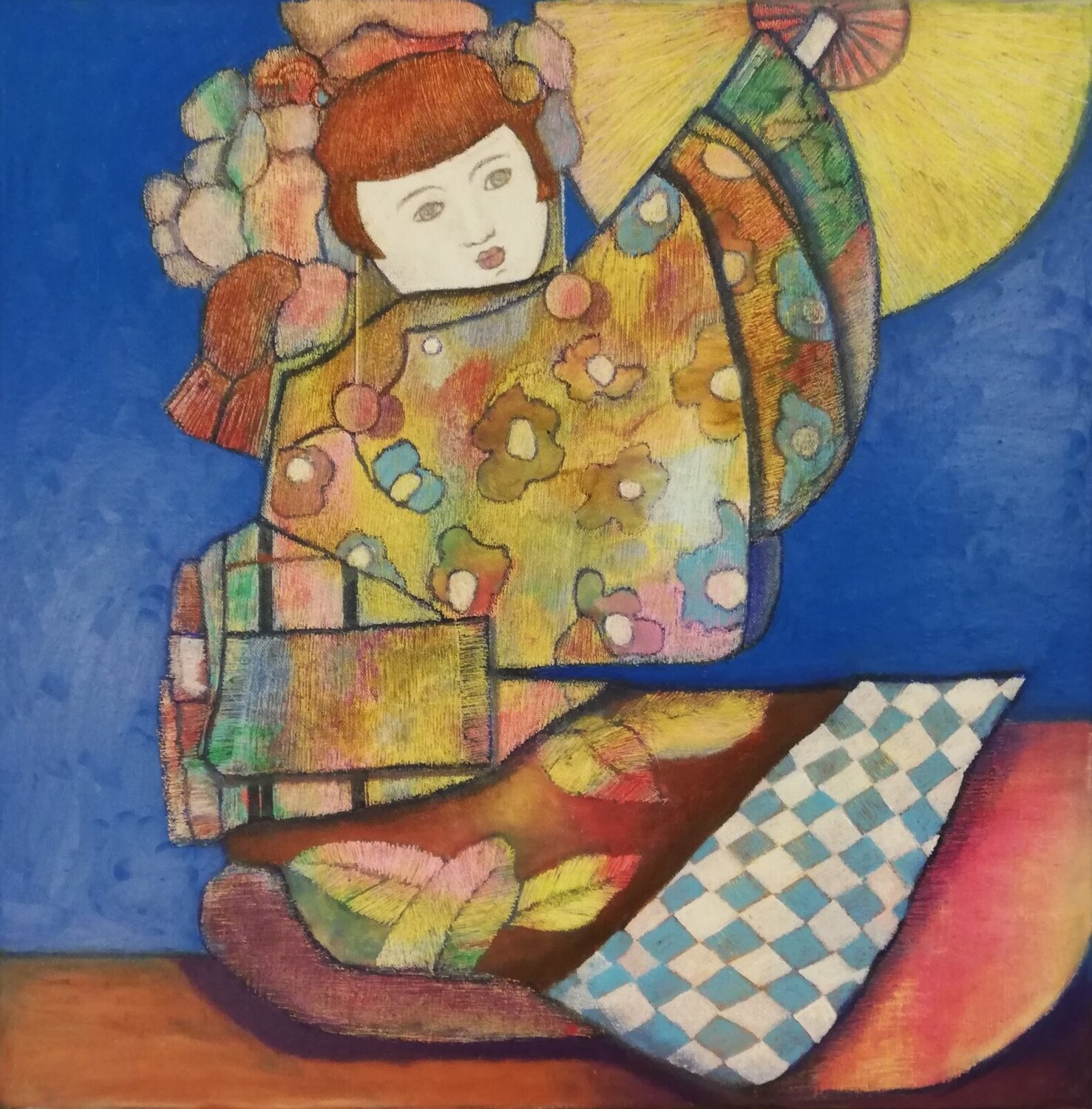 KIMONO Annie Vandemalle Original painting for sale