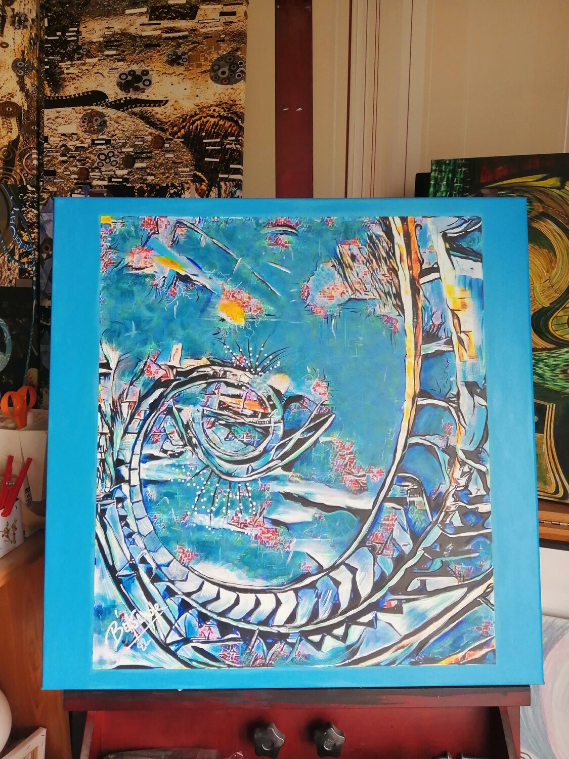 L'échelle du temps. BEASANDE MISTRALI - OSSESIA Béatrice Original painting for sale