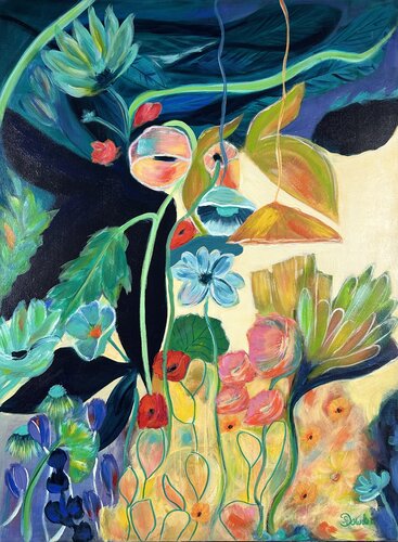 Blüten in der Dämmerung by Susanne Dowden, Painting for Sale on Select