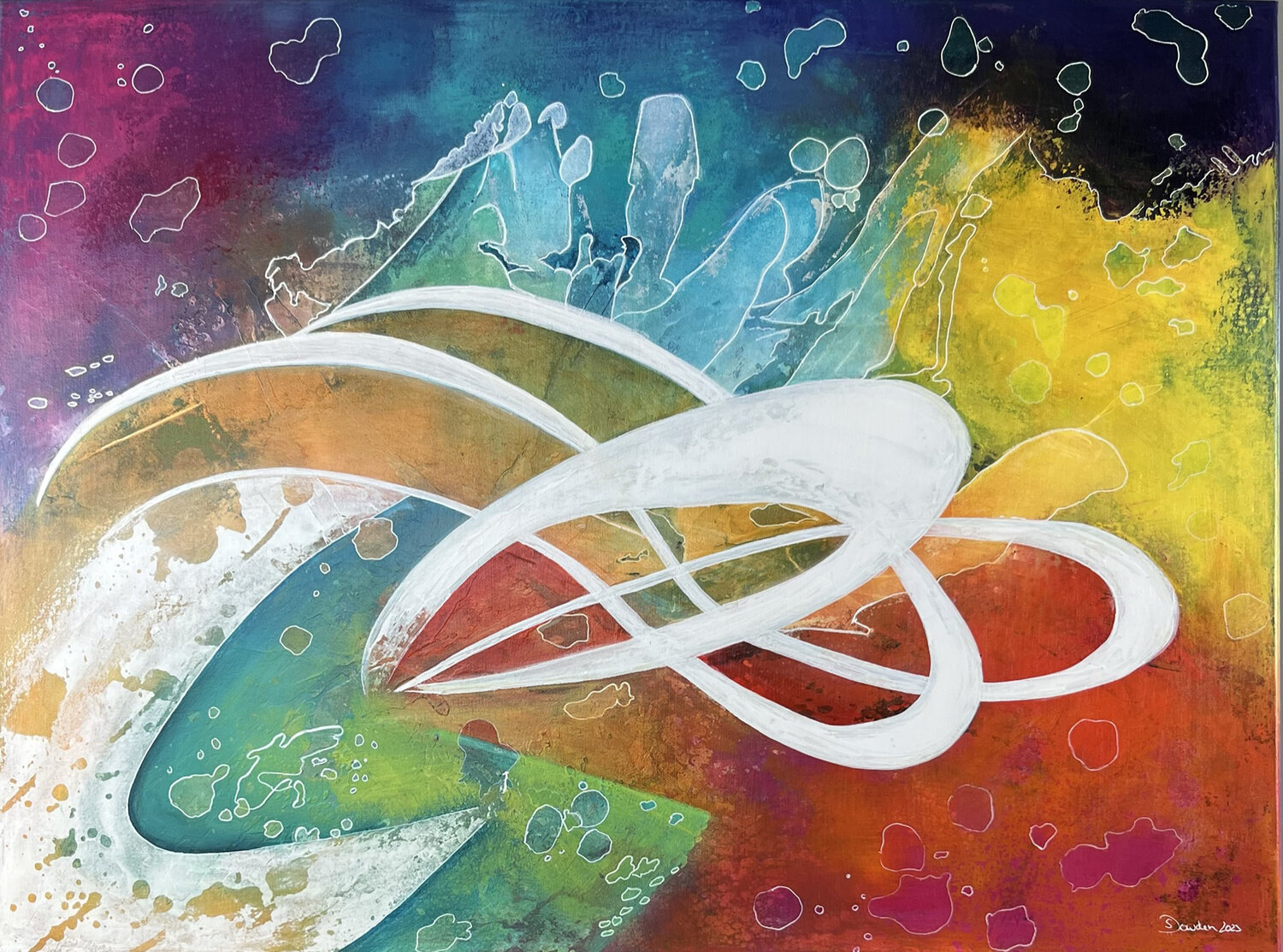 Die bunte Welle Susanne Dowden Original painting for sale