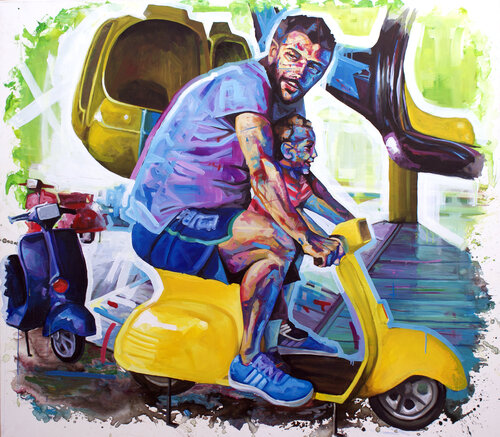 Calesita (Carrousel, tiovivo) by Juan Balaguer, Painting for Sale on Select