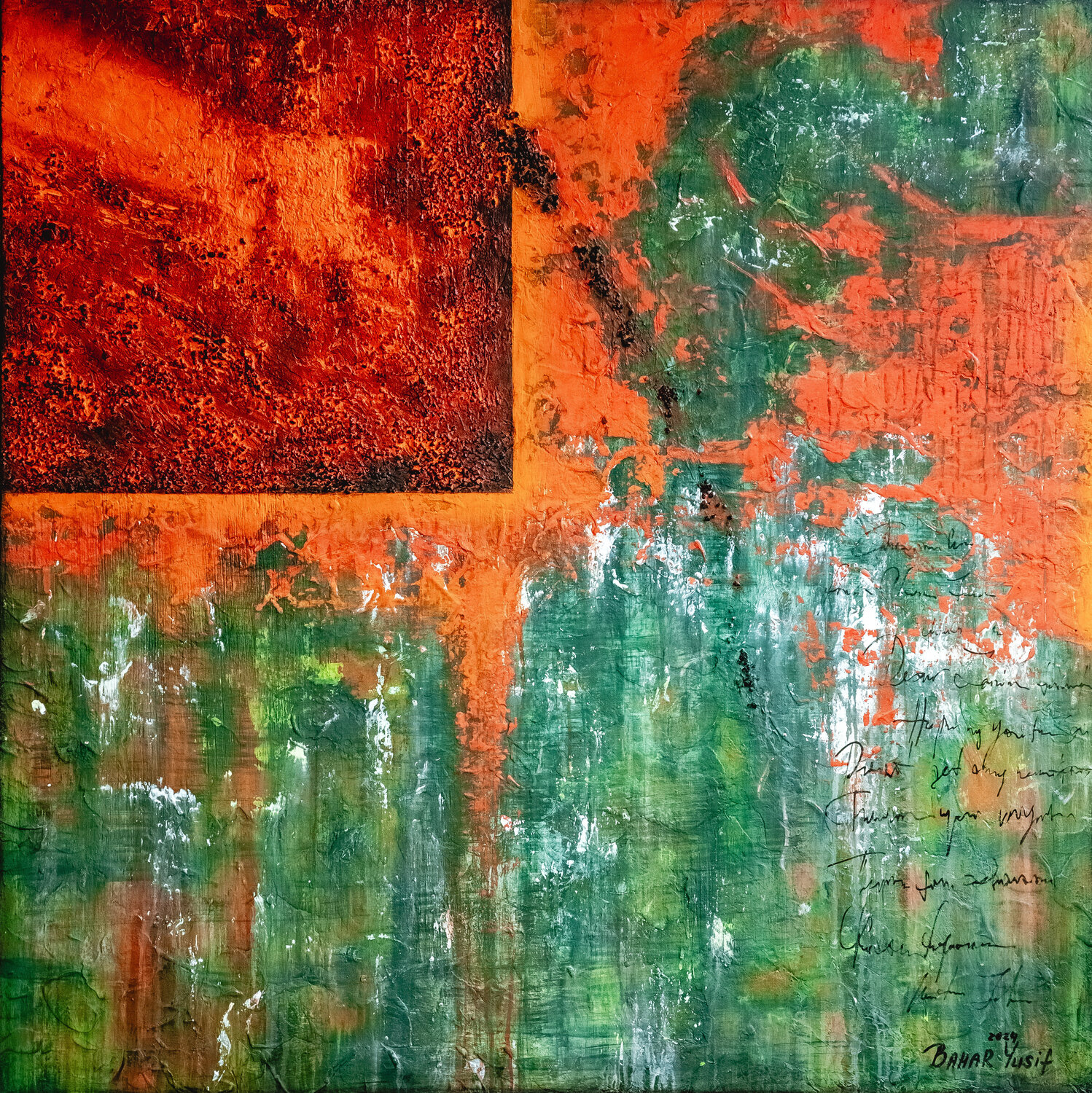 THE FIRE AND THE EARTH Bahar Guliyeva Original painting for sale