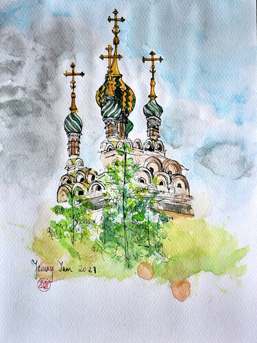 Mosque in Florence by Jomay Tam, Painting for Sale on Select