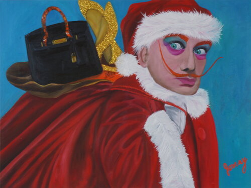 Christmas with Dali by Jomay Tam, Painting for Sale on Select
