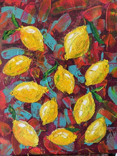 The lemon parade by Elisabet Alba Rio, Painting for Sale on Select