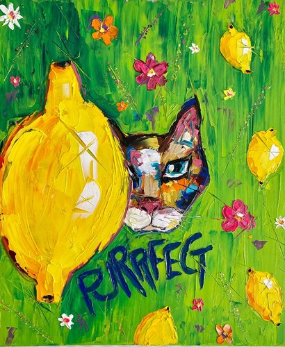 Mr. Purrfect by Elisabet Alba Rio, Painting for Sale on Select