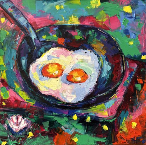 Eggstatic morning by Elisabet Alba Rio, Painting for Sale on Select