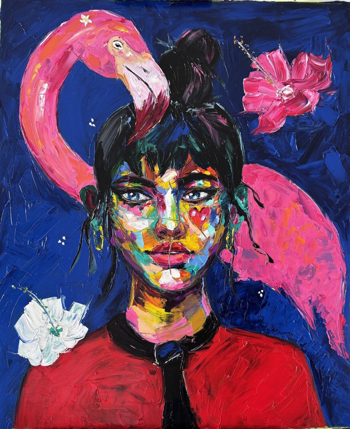 The pink omen Elisabet Alba Rio Original painting for sale