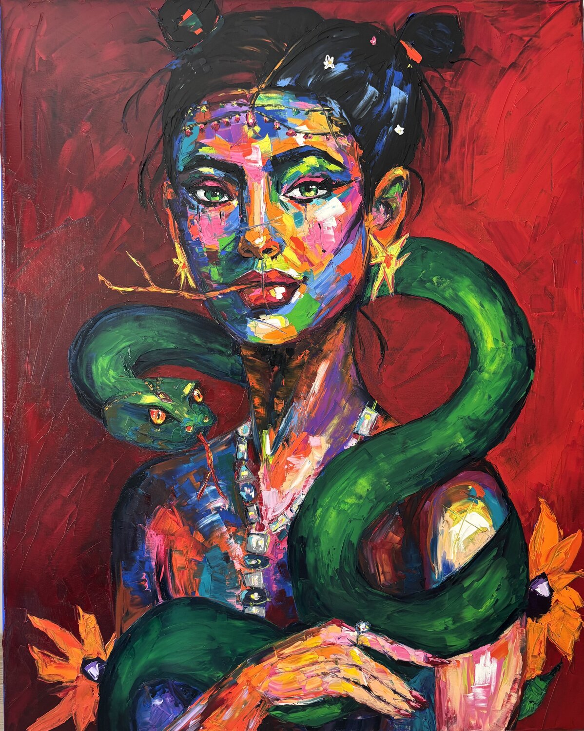 Garden of temptation Elisabet Alba Rio Original painting for sale