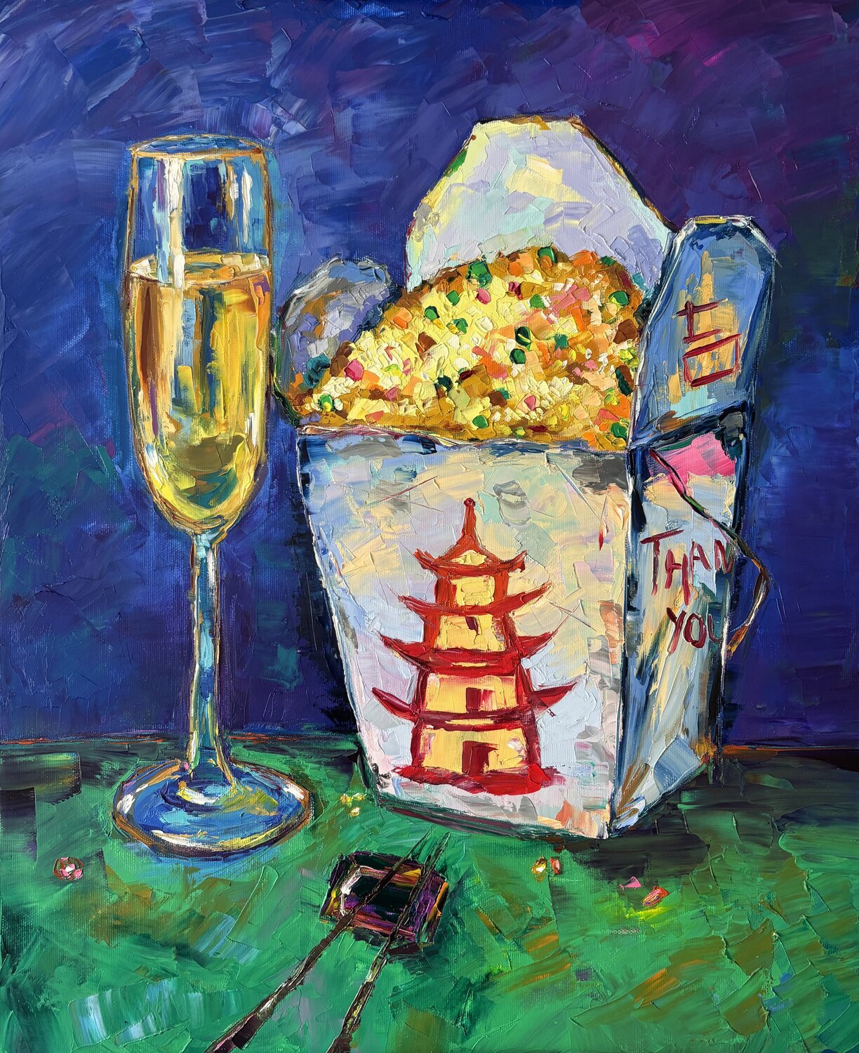 Fine dining, my way Elisabet Alba Rio Original painting for sale