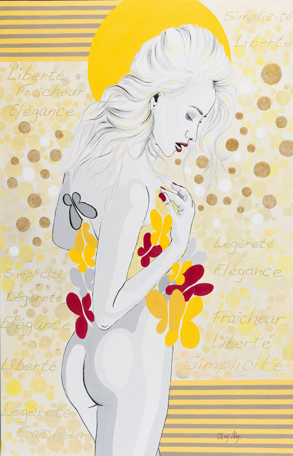 REVELATION 13 : PAILLETTES Chris Alys Original painting for sale