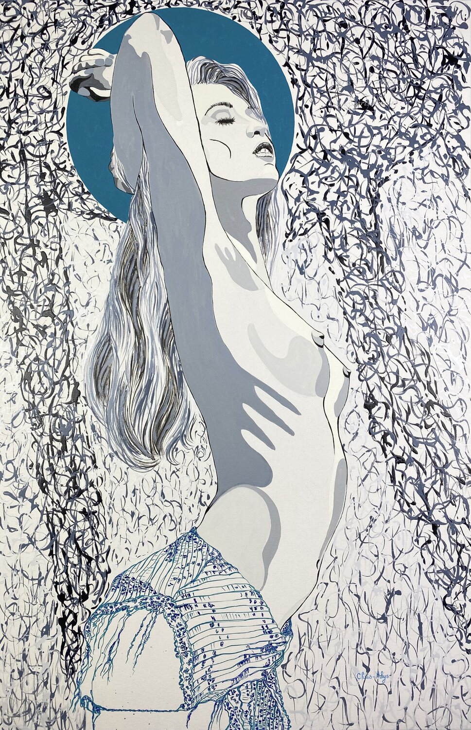 REVELATION 5 : FIL Ô MENE Chris Alys Original painting for sale