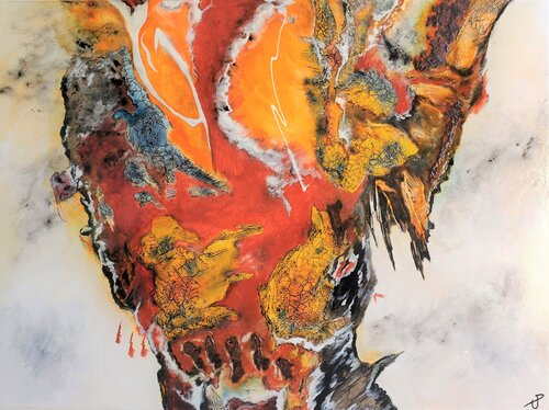 La magie des couleurs en rouge et orange by Philippe Urbin, Painting for Sale on Select