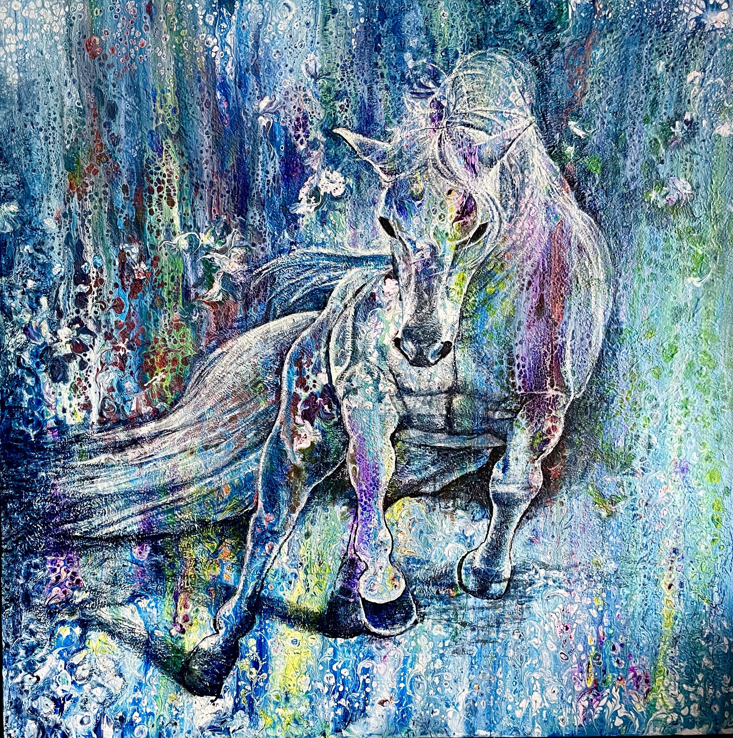 EVASION (Œuvre Fluorescente sous lumière noire)