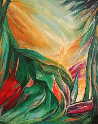 Sous les Tropiques 1 by Olga Schrufer-Kozlova, Painting for Sale on Select