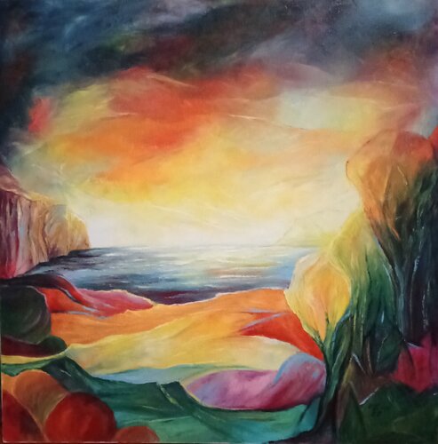 Côte normande by Olga Schrufer-Kozlova, Painting for Sale on Select