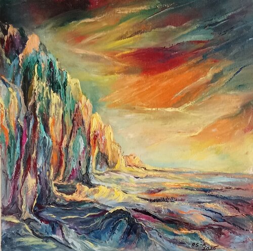 Falaises by Olga Schrufer-Kozlova, Painting for Sale on Select