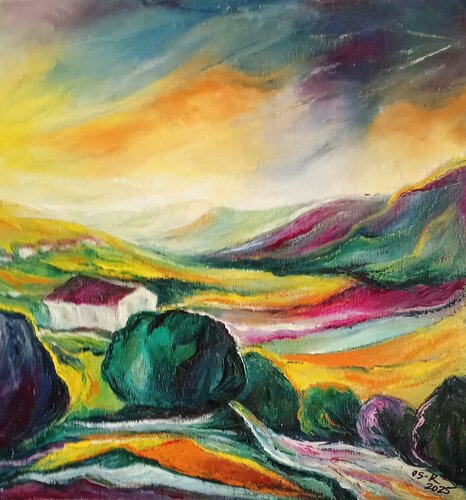 Maison perdue.... by Olga Schrufer-Kozlova, Painting for Sale on Select