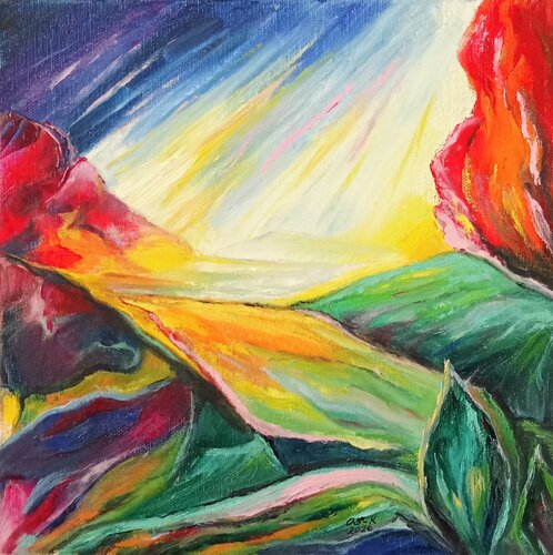 Les Rayons de Soleil by Olga Schrufer-Kozlova, Painting for Sale on Select