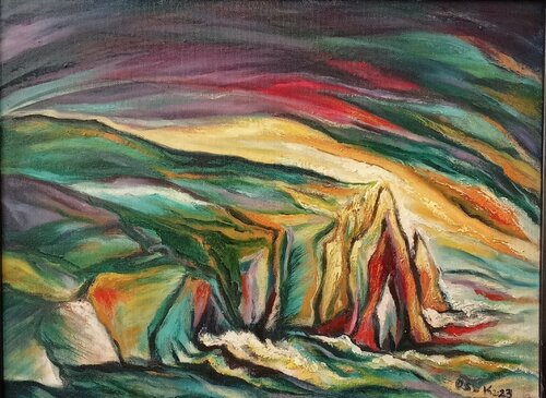 Falaises d'Etretat by Olga Schrufer-Kozlova, Painting for Sale on Select