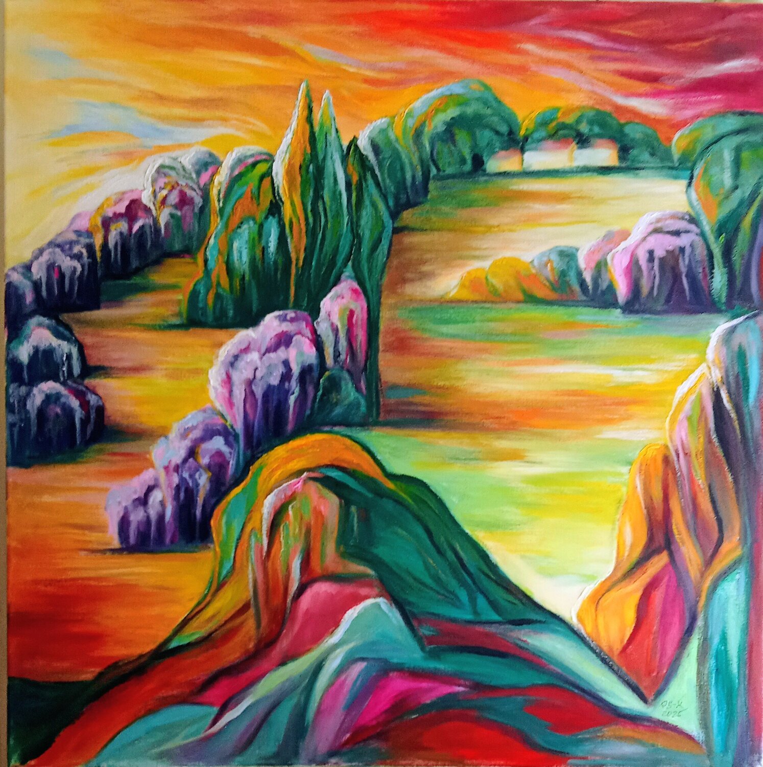 Bocage provençal Olga Schrufer-Kozlova Original painting for sale