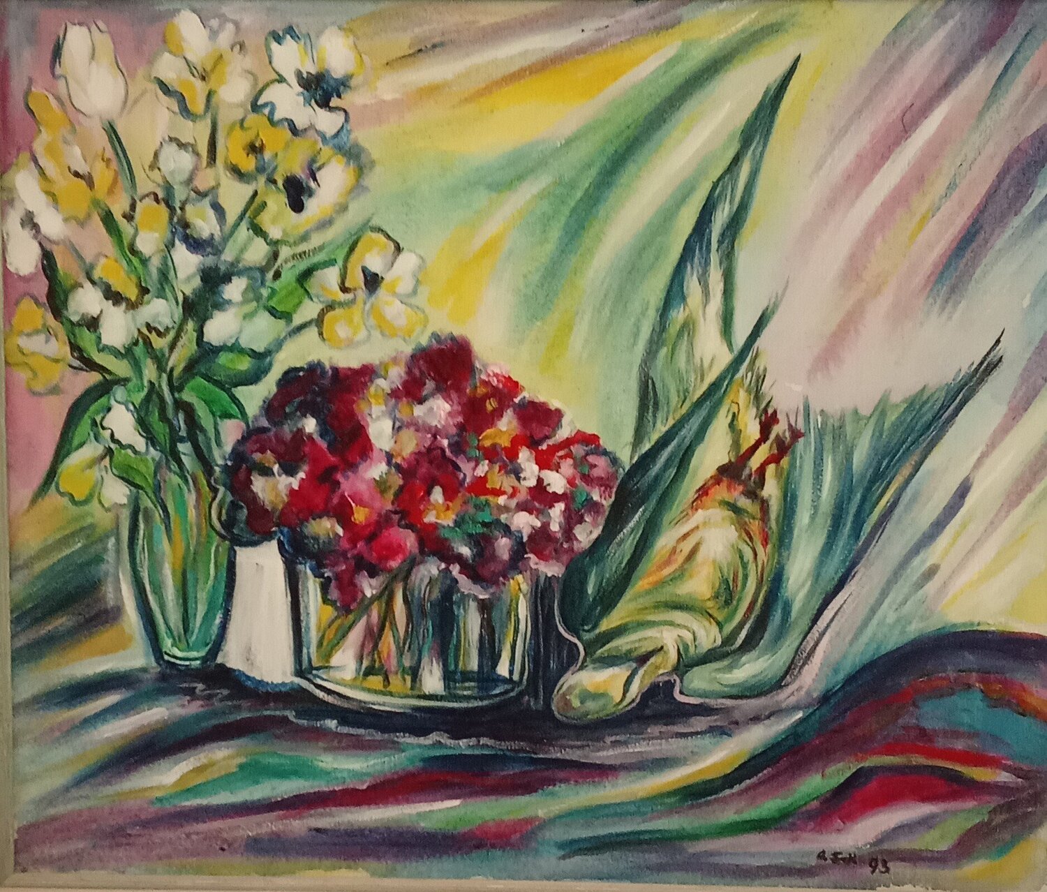 Nature morte avec pigeon Olga Schrufer-Kozlova Original painting for sale