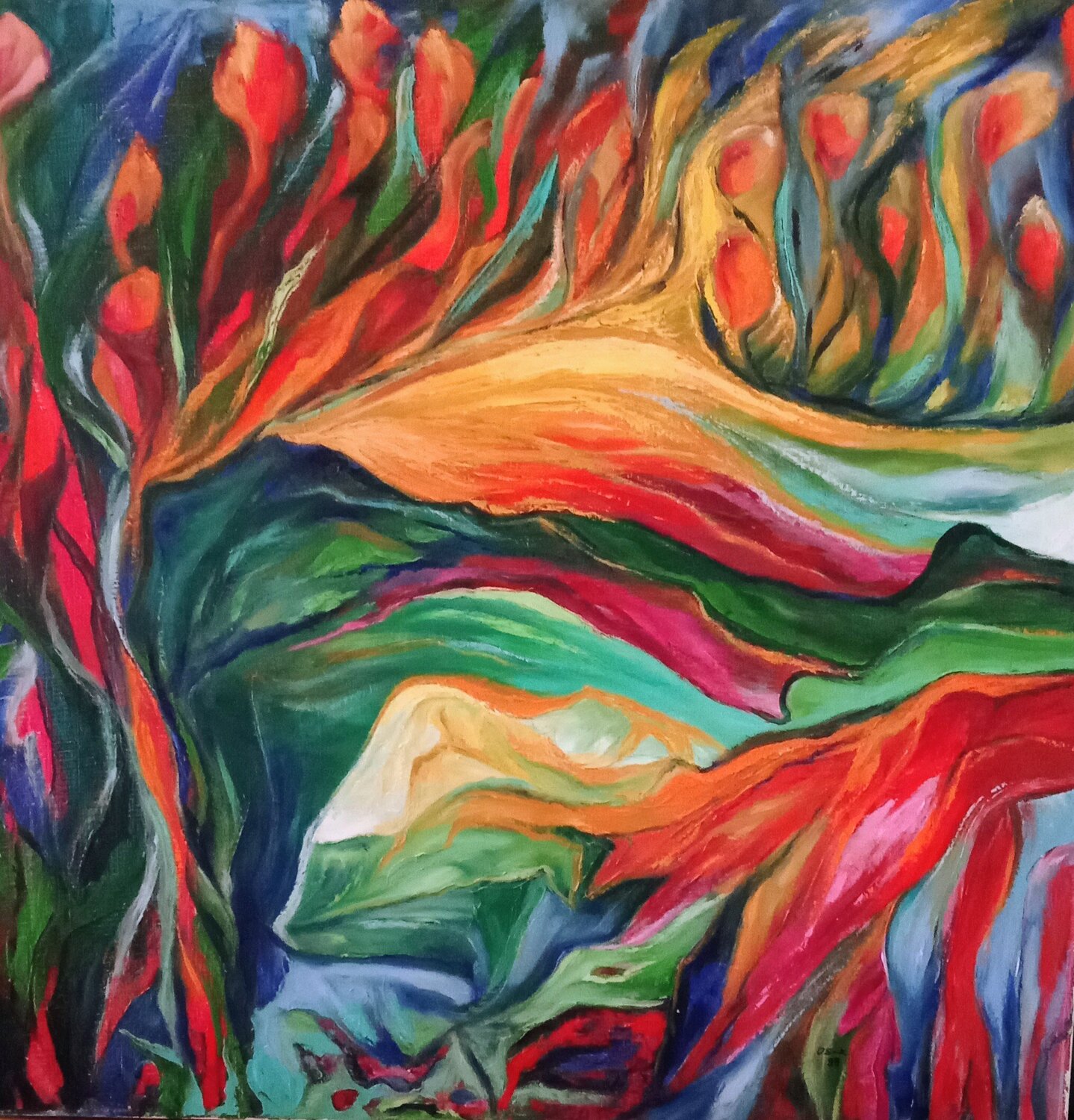 En mouvement Olga Schrufer-Kozlova Original painting for sale