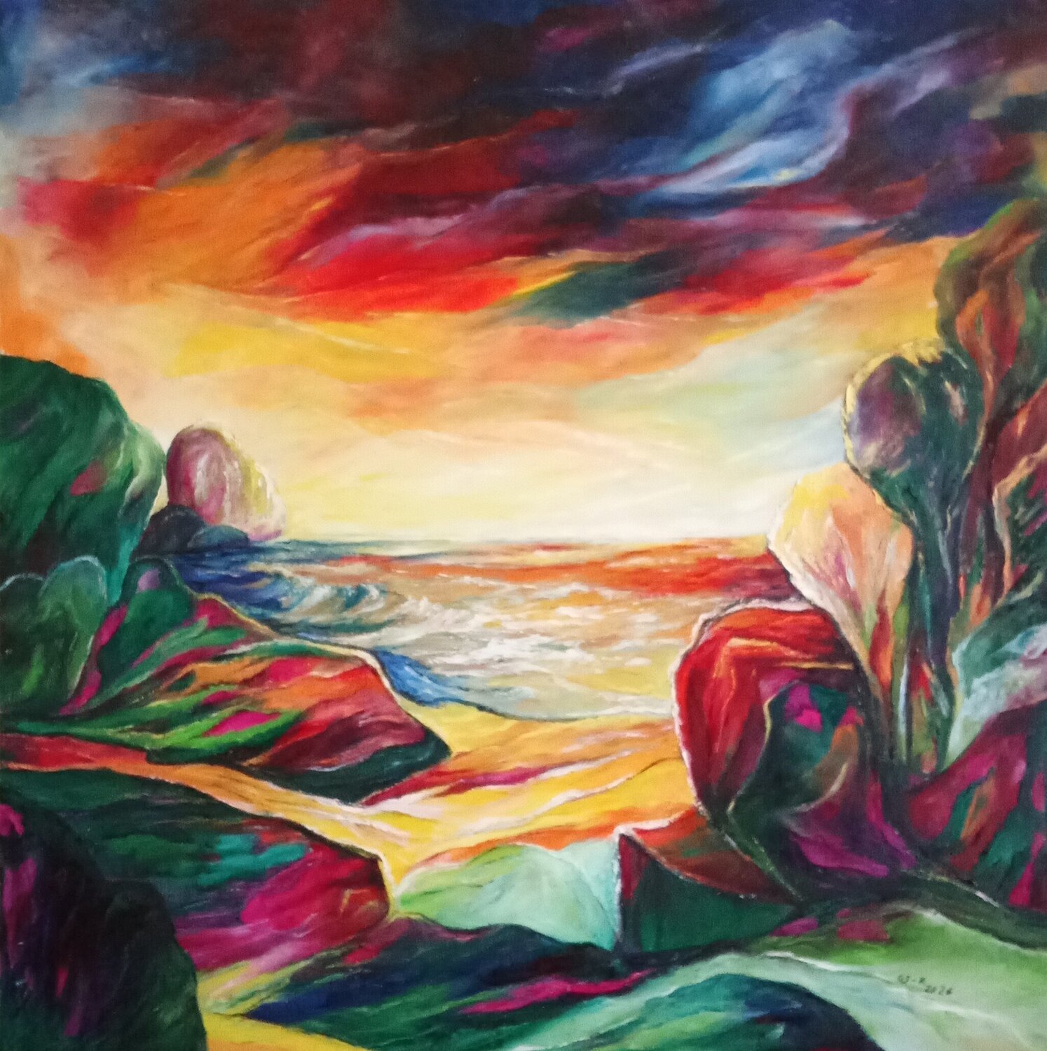 La Lagune Olga Schrufer-Kozlova Original painting for sale