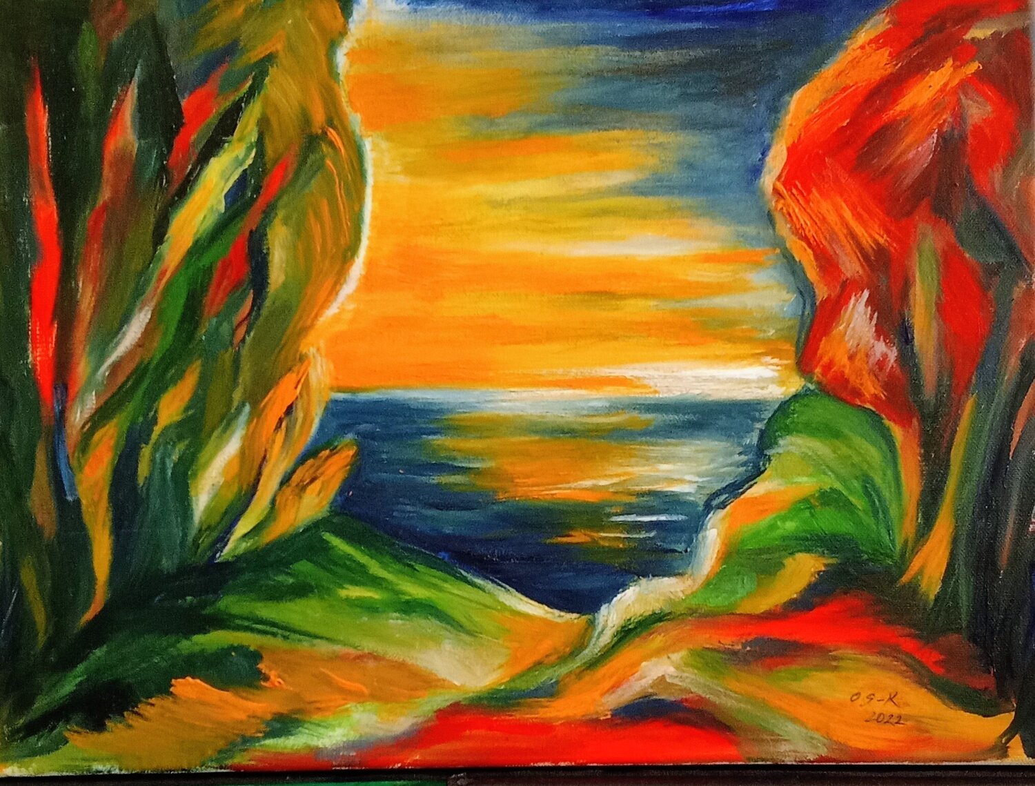 La nuit s'approche Olga Schrufer-Kozlova Original painting for sale