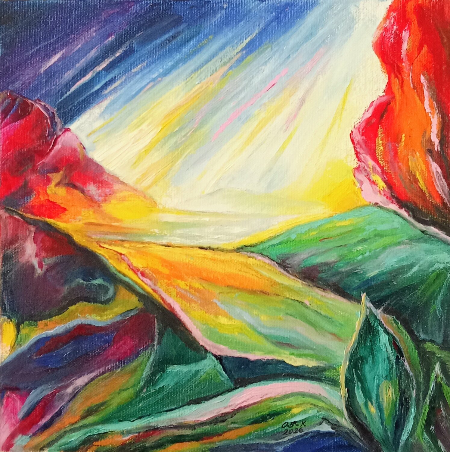 Les Rayons de Soleil Olga Schrufer-Kozlova Original painting for sale