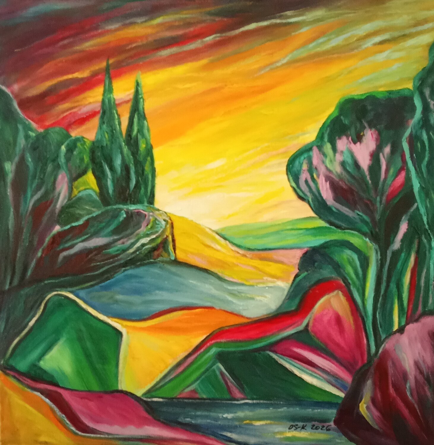 Bocage provençal 2 Olga Schrufer-Kozlova Original painting for sale