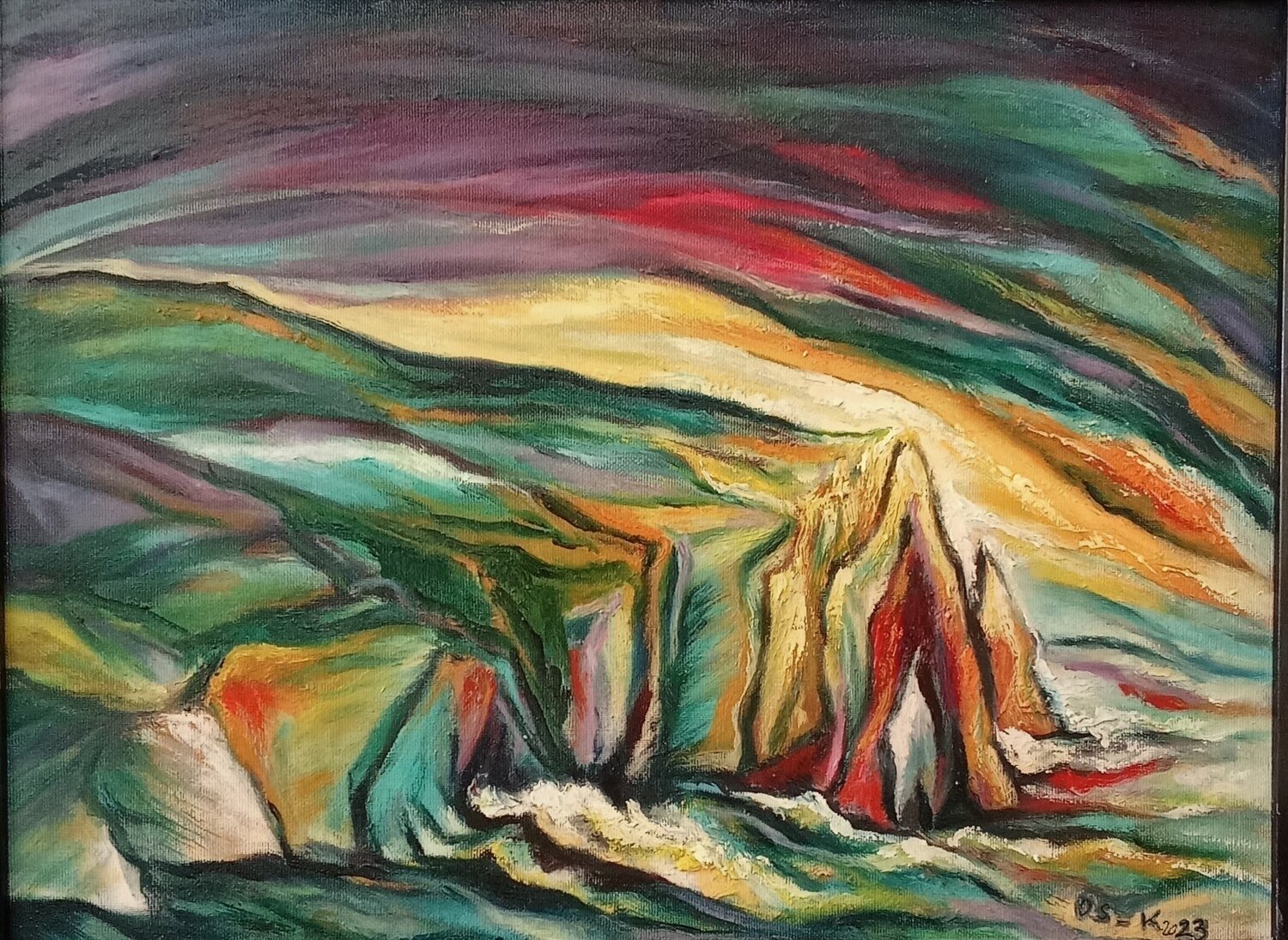 Falaises d'Etretat Olga Schrufer-Kozlova Original painting for sale