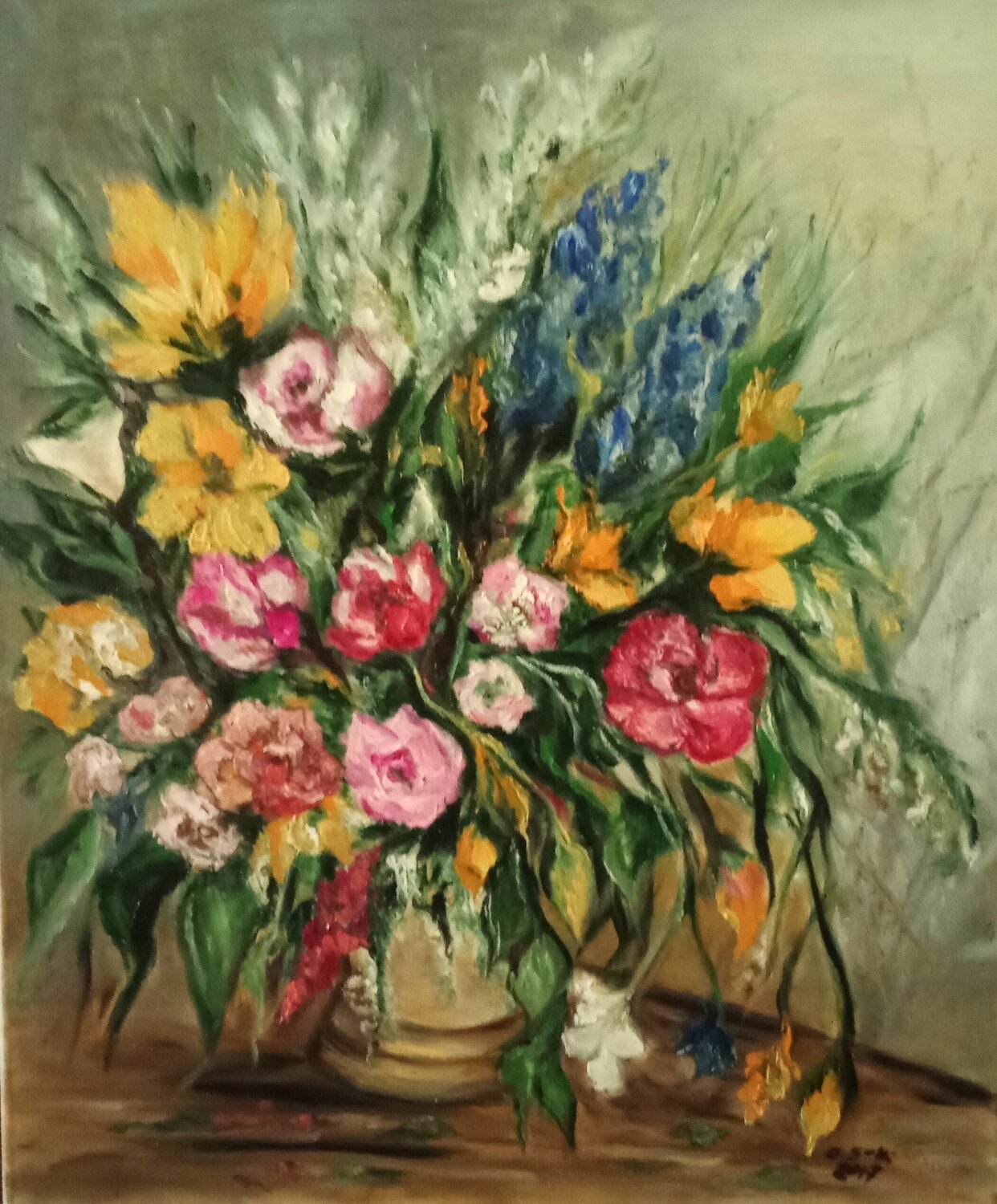Fleurs Olga Schrufer-Kozlova Originalgemälde zu verkaufen