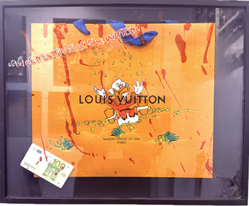 Picsou: "non ce n'est pas un sac Vuitton ! "  piece unique by RAPH, Painting for Sale on Select
