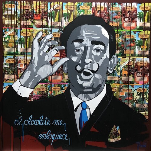 "El Chocolate me enloquece !  " HOMMAGE A DALI by François Poulat, Painting for Sale on Select