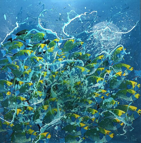 7 éme CONTINENT " Les Réserves " by François Poulat, Painting for Sale on Select