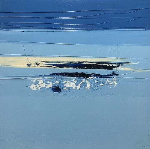 ENTRE LES BANCS DE SABLE, A MAREE BASSE by François Poulat, Painting for Sale on Select
