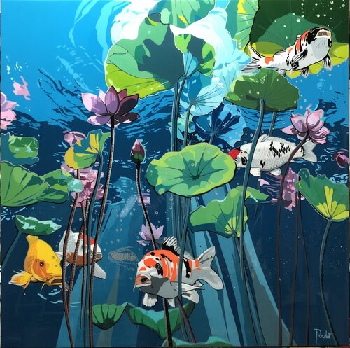 " SOUS LA FRAÎCHEUR DES LOTUS by François Poulat, Painting for Sale on Select