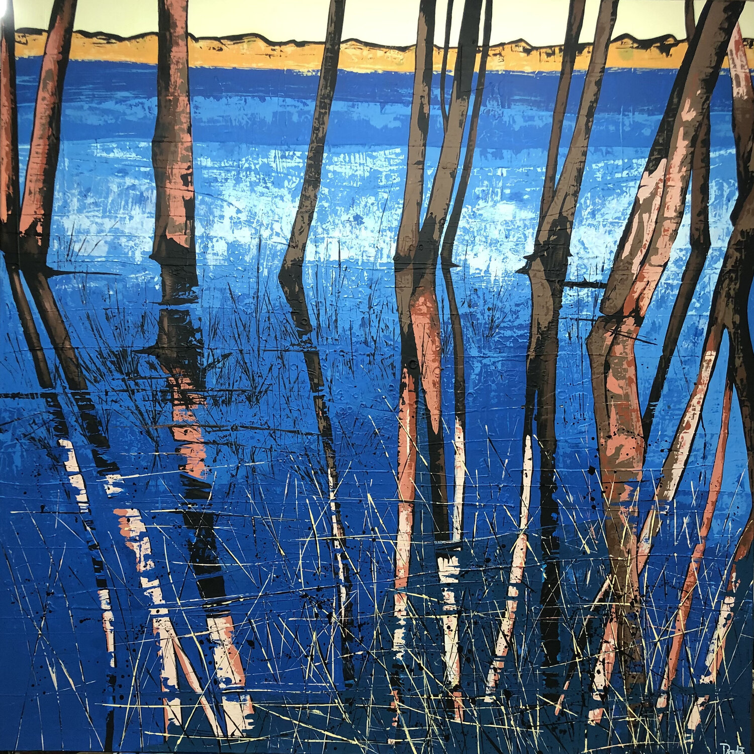 VUE SUR LE LAC François Poulat Original painting for sale