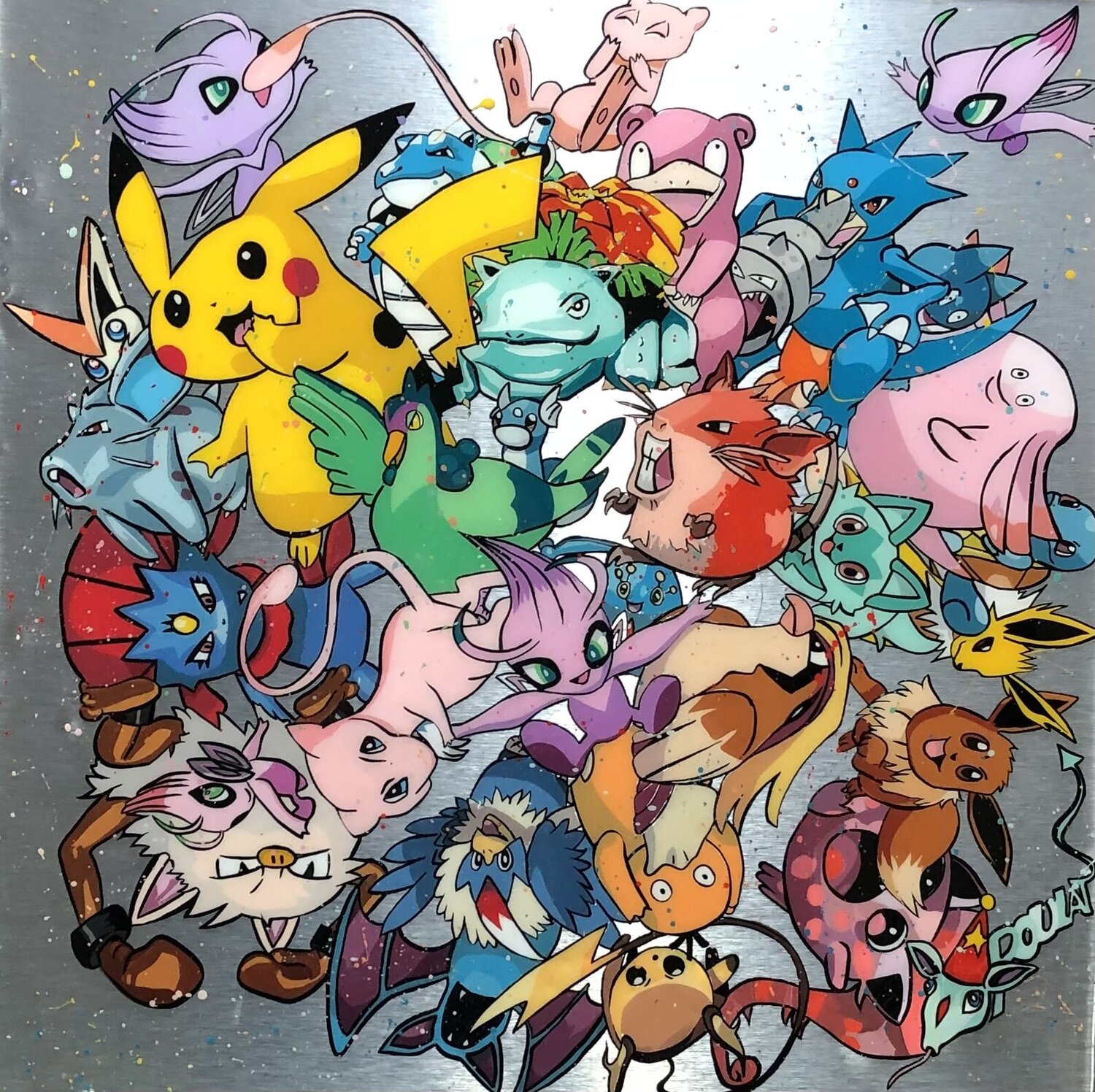 PIKACHU François Poulat Original painting for sale