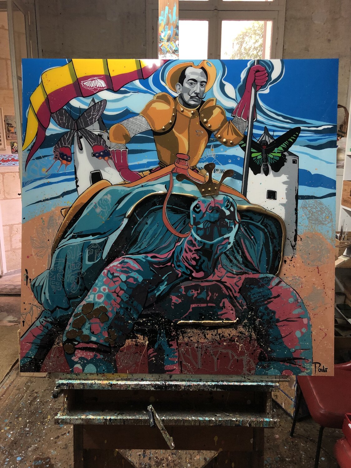 HOMMAGE A DALI "DOM DALI" François Poulat Original painting for sale