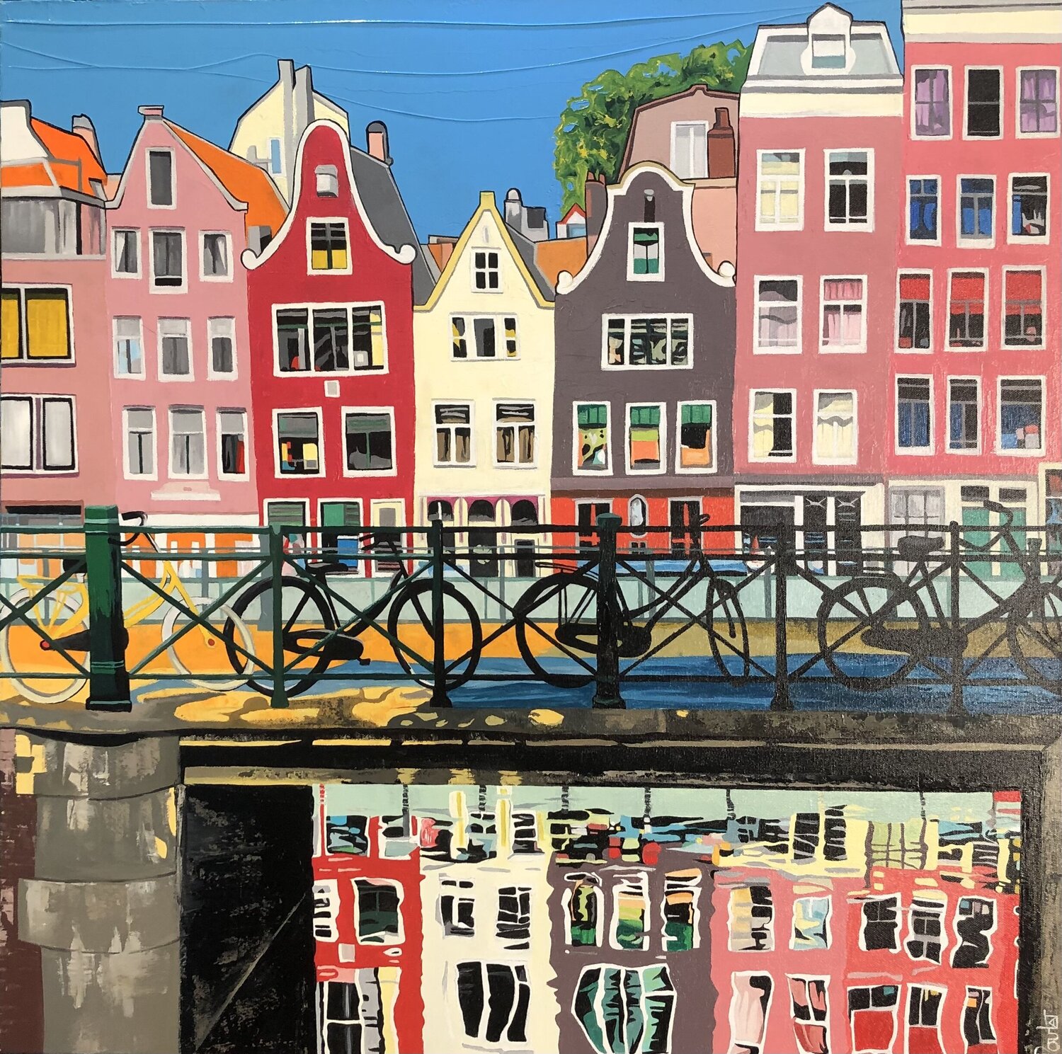 REFLETS D'AMSTERDAM François Poulat Original painting for sale