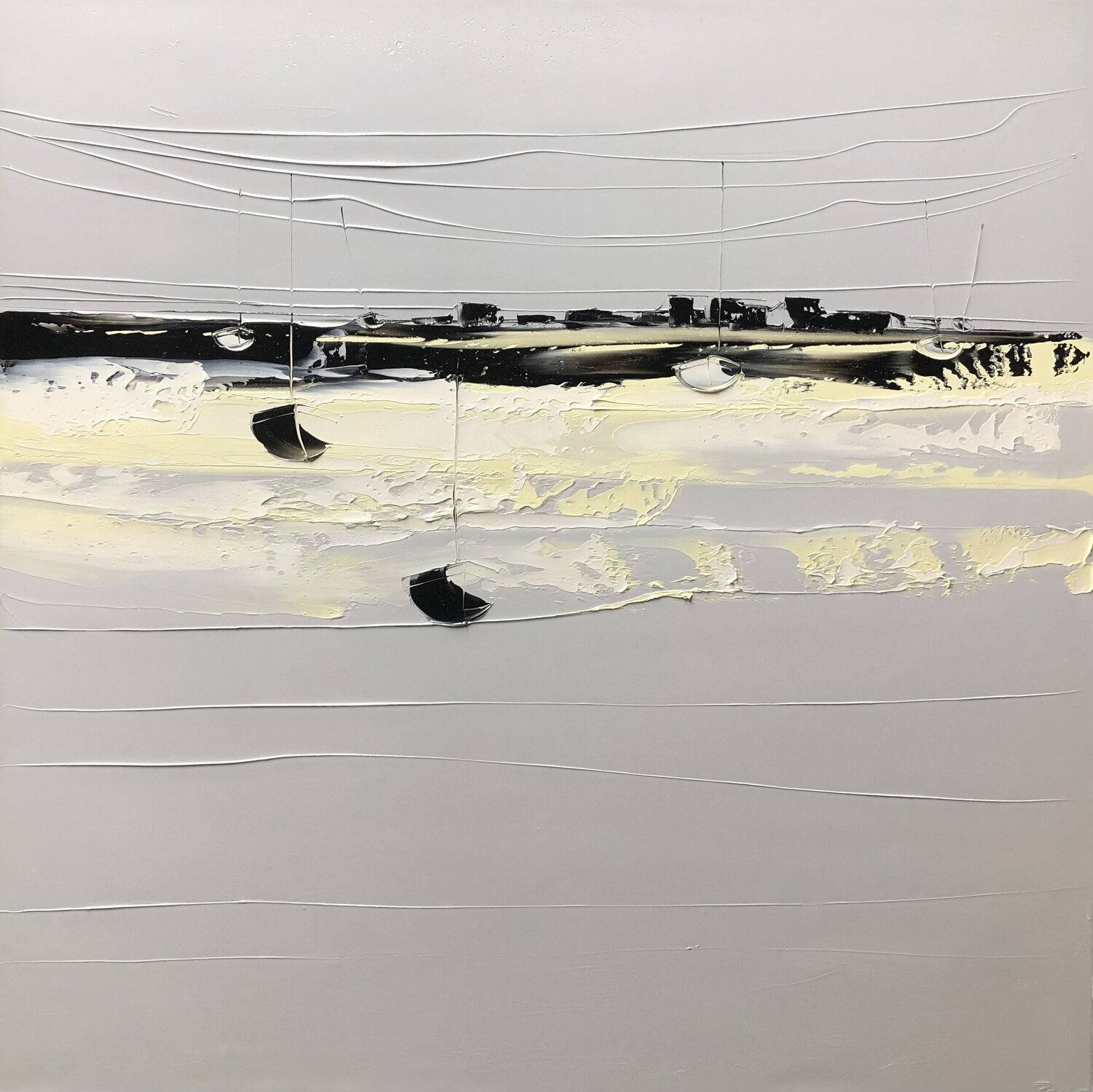 MARINE" SOLEIL PLUVIEUX " François Poulat Original painting for sale