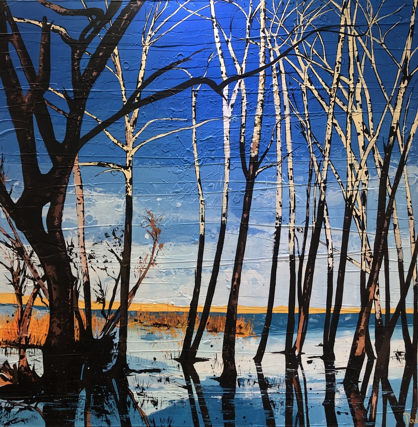 VUE SUR LE LAC III François Poulat Original painting for sale