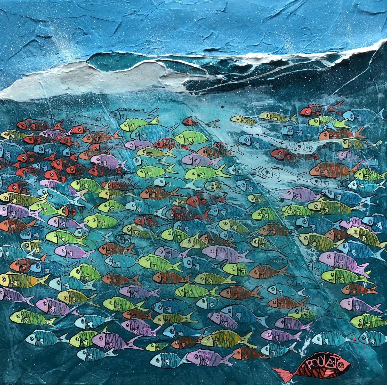 LA VAGUE François Poulat Original painting for sale