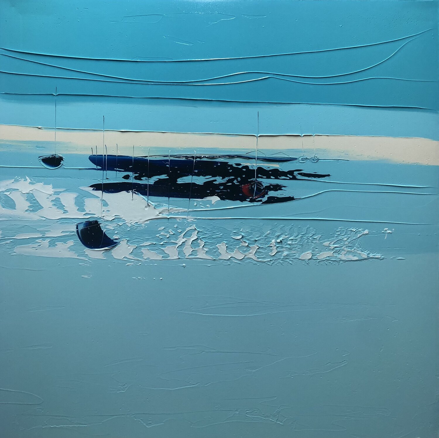 LE VOILIER ROUGE François Poulat Original painting for sale