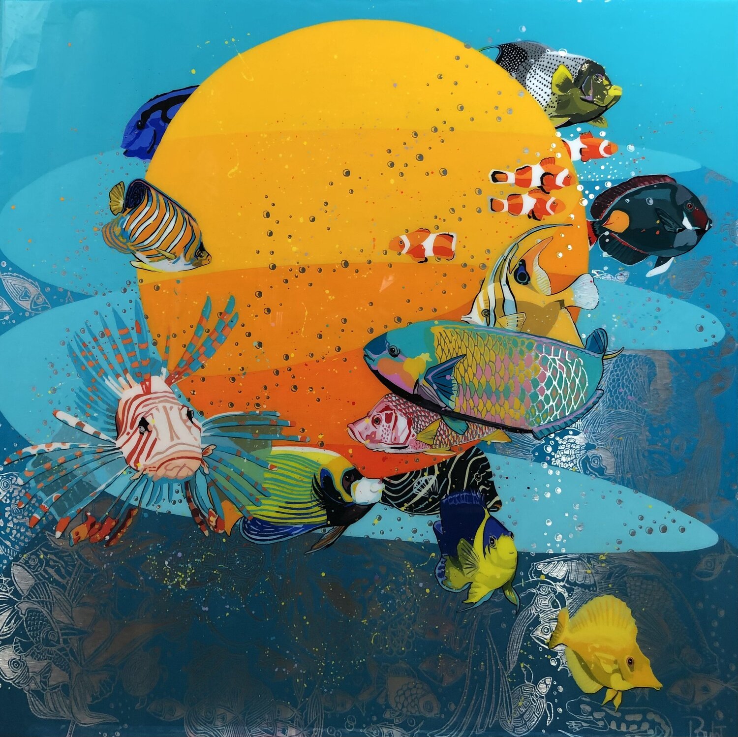 LES COULEURS DE L'OCEAN François Poulat Original painting for sale