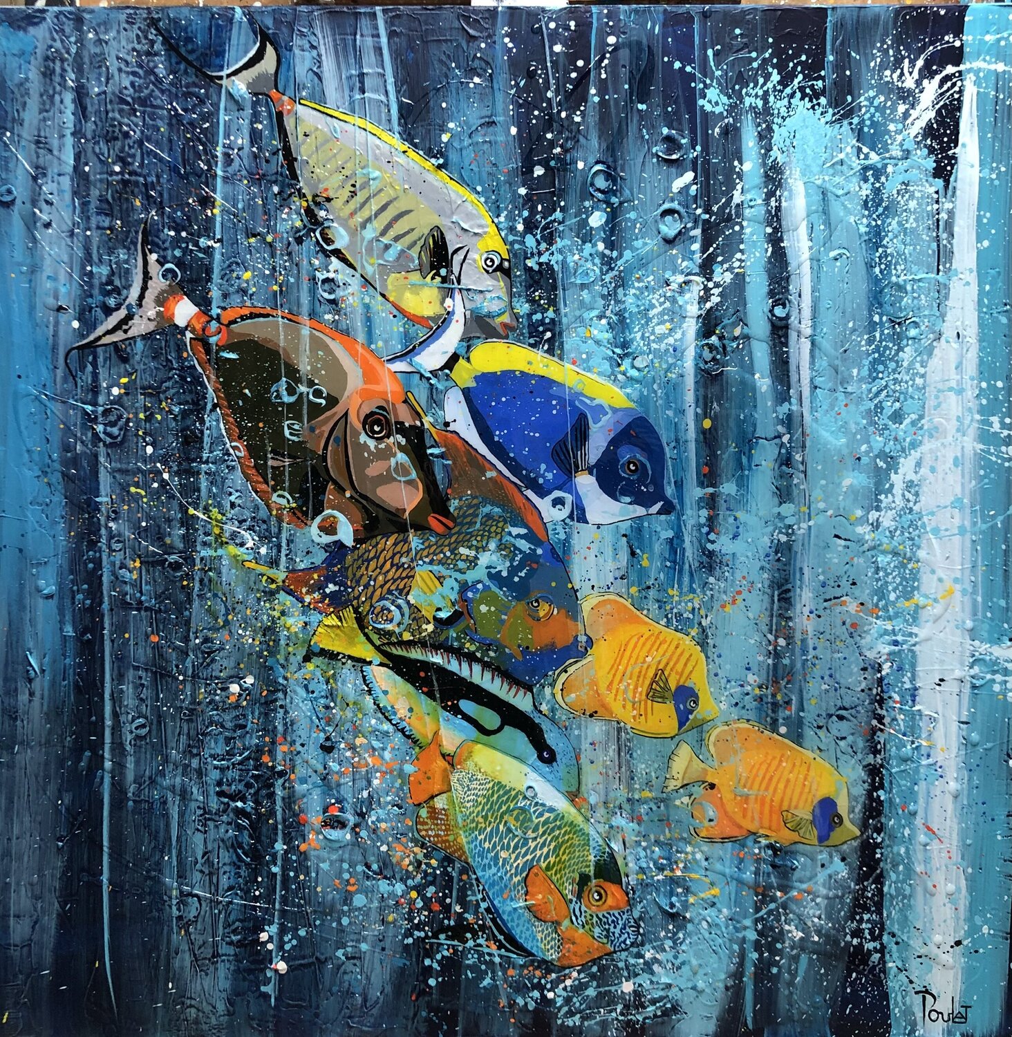 LES COULEURS DE L'OCEAN François Poulat Original painting for sale