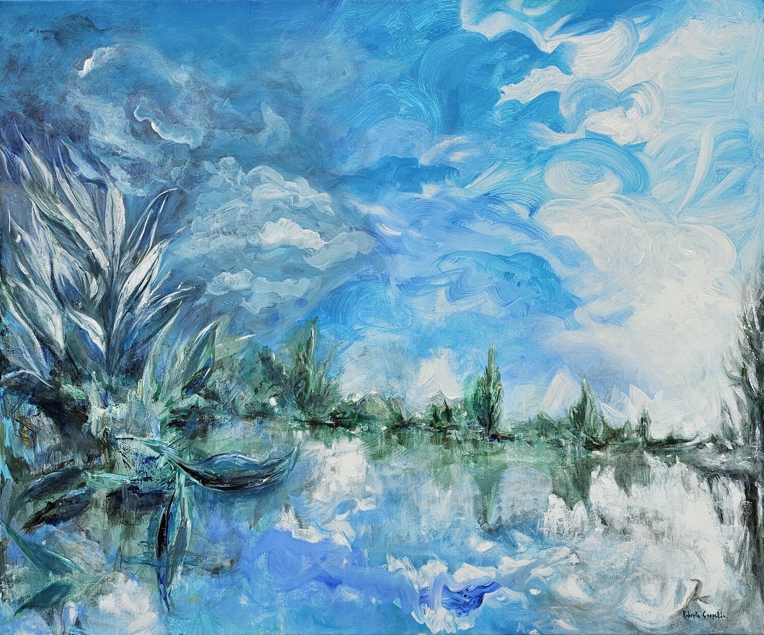 Morning River Roberta Crepaldi Original painting for sale